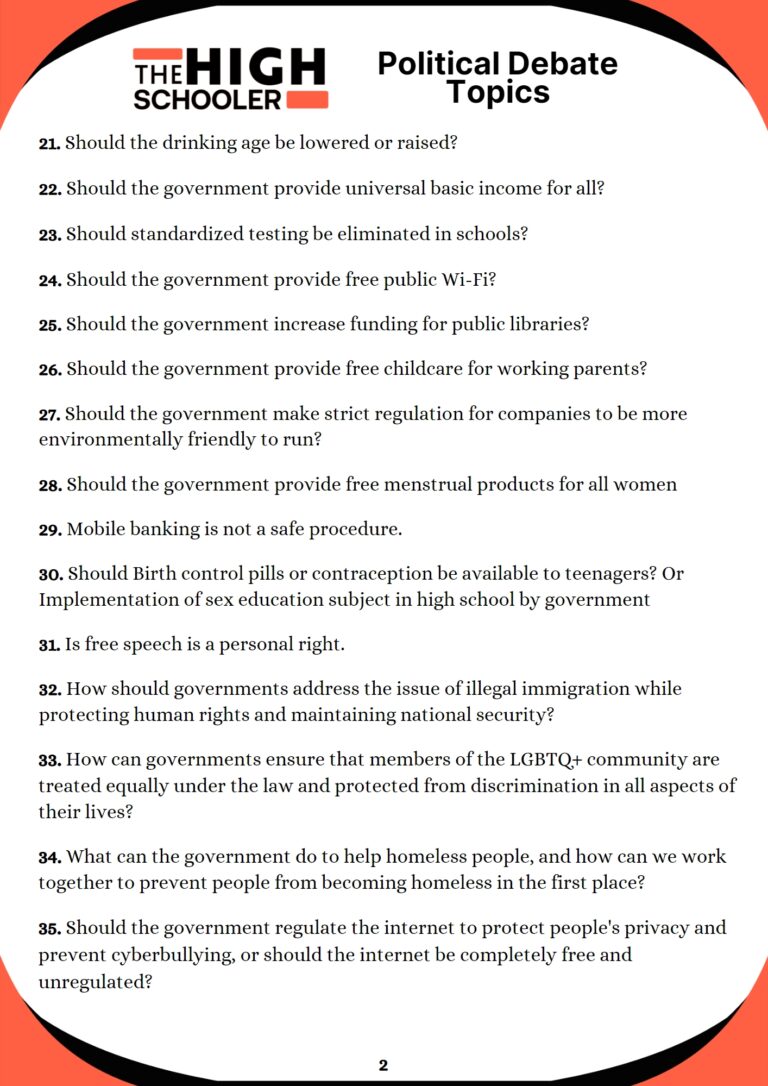 50 DEBATE TOPICS FOR HIGH SCHOOL visual data 3