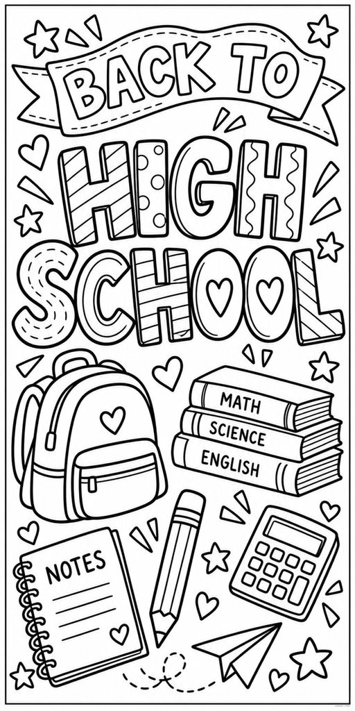Printable High School Doodles Sheet