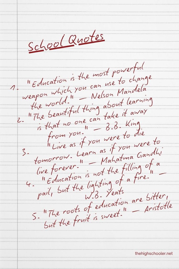 list of inspiring school quotes