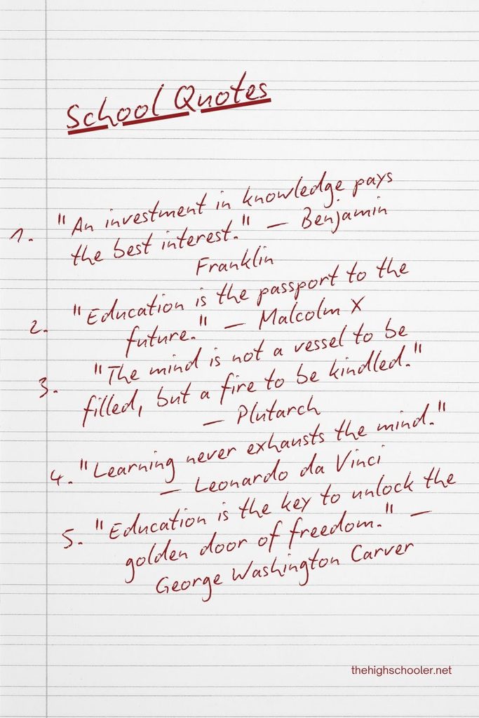 list of inspiring school quotes