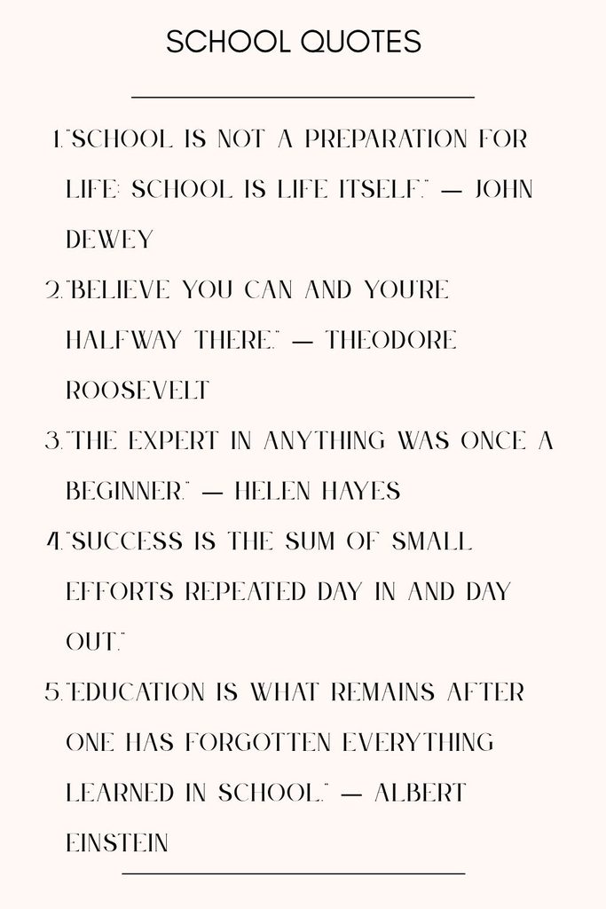 list of inspiring school quotes