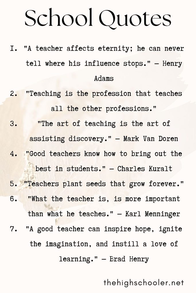 list of inspiring school quotes