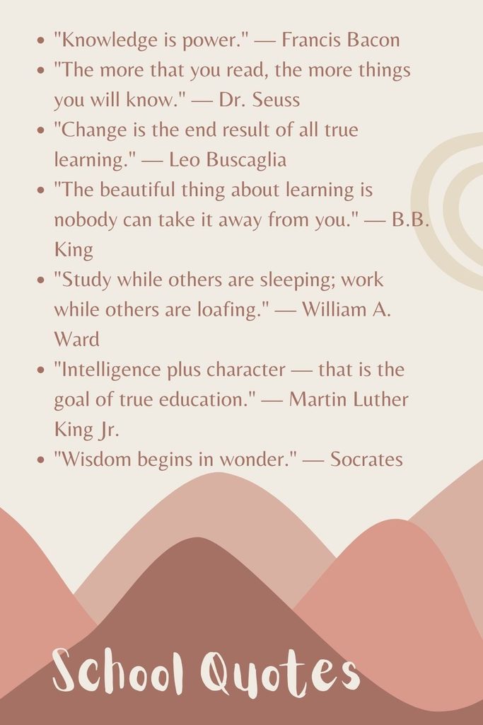 list of inspiring school quotes