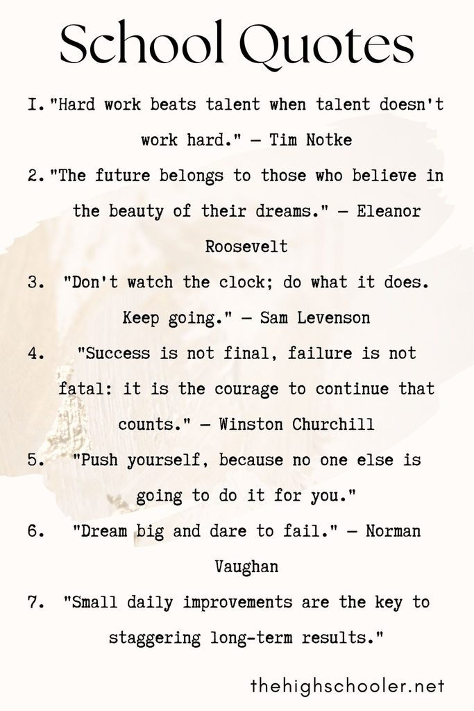 list of inspiring school quotes